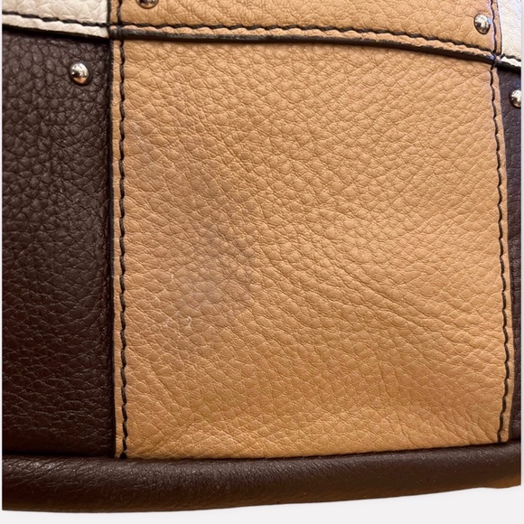 orYANY Large Pebbled Leather Patchwork Color Block Summer Tote - Picture 6 of 11